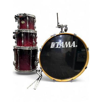 Used TAMA 4 Piece Rockstar Red to Black Fade Drum Kit