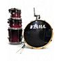 Used TAMA 4 Piece Rockstar Red to Black Fade Drum Kit Red to Black Fade
