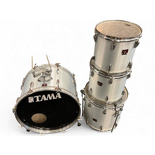 Used TAMA 4 Piece SWINGSTAR X-TRAS METALLIC WHITE Drum Kit METALLIC WHITE