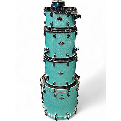 Used TAMA 4 Piece Starclassic Bubinga Shattered Turquoise Drum Kit