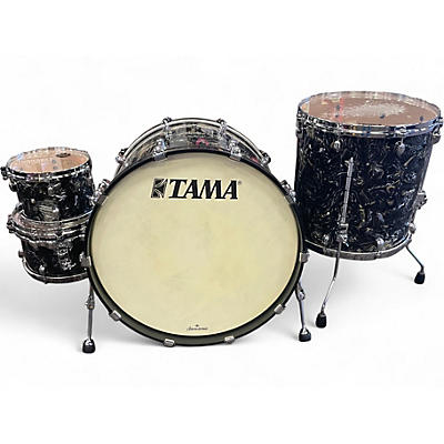 Used TAMA 4 Piece Starclassic Maple Duracover Wrap Charcoal Swirl Drum Kit