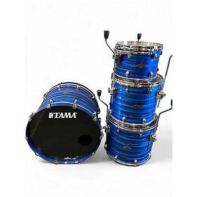Used TAMA 4 Piece Starclassic Walnut/Birch Lacquer Ocean Blue Ripple Drum Kit