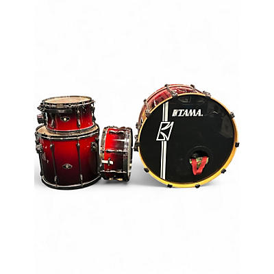 Used TAMA 4 Piece Superstar Red to Black Fade Drum Kit