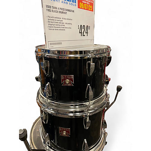 Used TAMA 4 Piece Swingstar 1983 Black Drum Kit Black