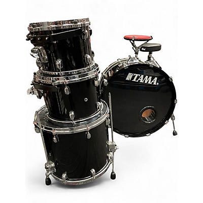 Used TAMA 4 Piece Walnut/Birch Starclassic Gloss Black Drum Kit