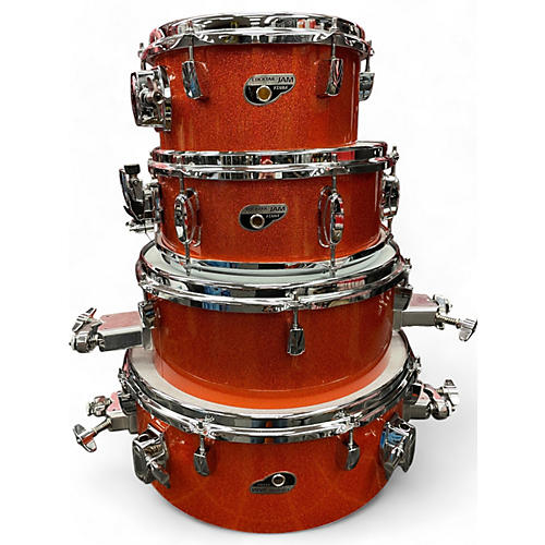 Used TAMA 4 Piece cocktail jam orange sparkle Drum Kit orange sparkle