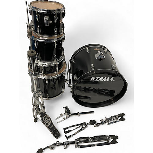 TAMA Used TAMA 5 Piece Imperialstar Black Drum Kit Black