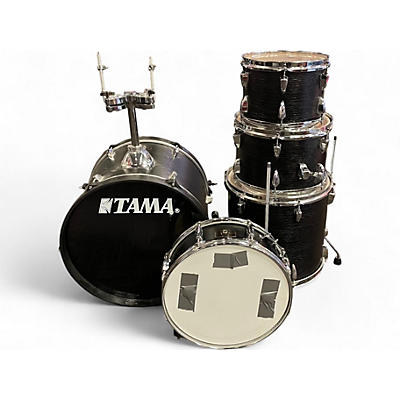 Used TAMA 5 Piece Imperialstar Drum Set with Meinl HCS Cymbals and Hardware Black Oak Wrap Drum Kit
