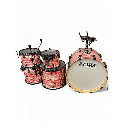 Used TAMA 5 Piece STARCLASSIC WALNUT/BIRCH RED/WHITE OYSTER Drum Kit