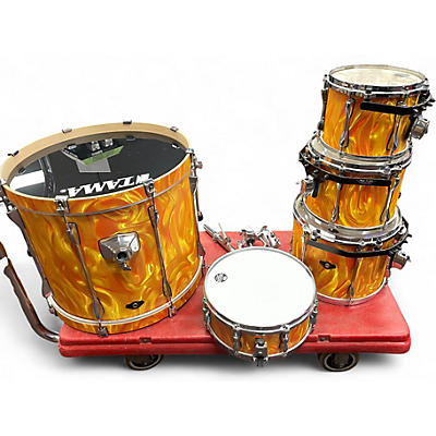 Used TAMA 5 Piece SUPERSTAR EFX ORANGE SATIN FLAME Drum Kit