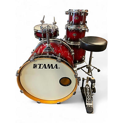 Used TAMA 5 Piece Silverstar Transparent Red Burst Drum Kit
