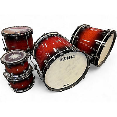 Used TAMA 5 Piece Starclassic Bubinga Double Bass Red Mahogany Burst Drum Kit
