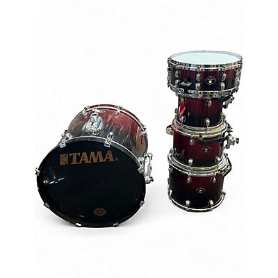 Used TAMA 5 Piece Starclassic RED SPARKLE BLACK FADE Drum Kit