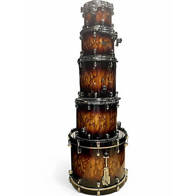 Used TAMA 5 Piece Starclassic Walnut Birch molten brown burst Drum Kit