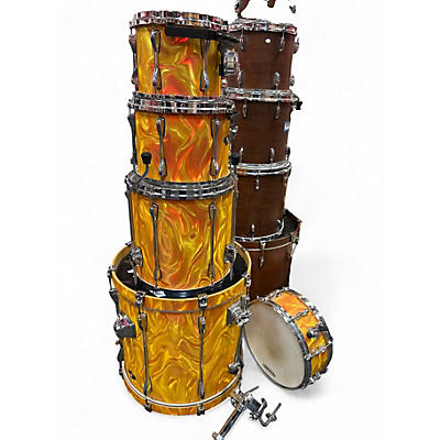 Used TAMA 5 Piece Superstar ORANGE SATIN FLAME Drum Kit