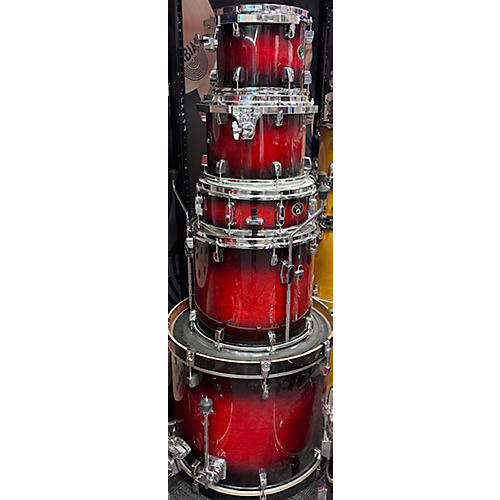 TAMA Used TAMA 5 piece Silverstar Red To Black Fade Drum Kit Red to Black Fade