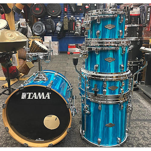 TAMA Used TAMA 5 piece Starclassic Performer AURORA SKY BLUE Drum Kit AURORA SKY BLUE