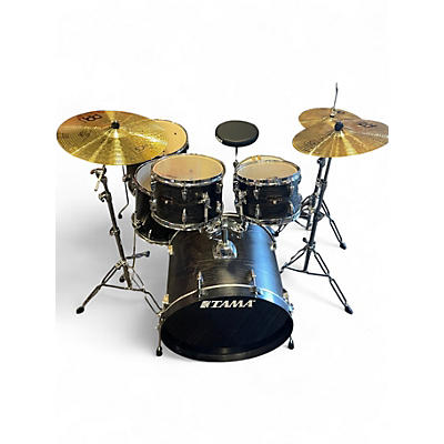 Used TAMA 6 Piece Imperialstar Black Oak Wrap Drum Kit