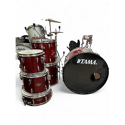 Used TAMA 6 Piece Imperialstar Trans Red Drum Kit
