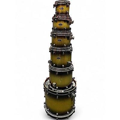 Used TAMA 6 Piece Starclassic Yellow Sparkle Drum Kit