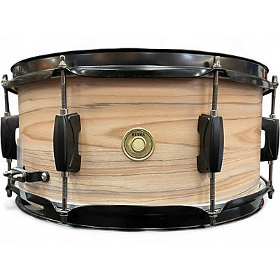 Used TAMA 6.5X14 Woodworks Poplar Natural Zebrawood Wrap Drum