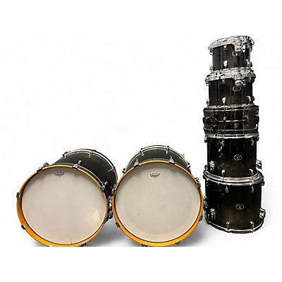 Used TAMA 7 Piece Silverstar BLACK/GREEN Drum Kit