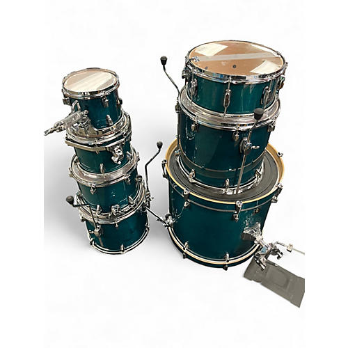 Used TAMA 7 Piece Superstar Classic Blue Drum Kit Blue