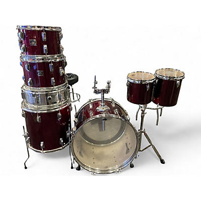 Used TAMA 7 Piece swingstar red sparkle Drum Kit