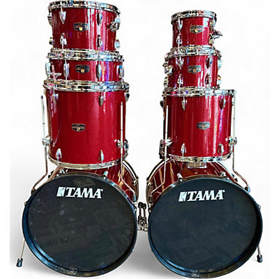 Used TAMA 8 Piece Imperialstar 8-Piece Double Bass Drum Set Candy Apple Mist Drum Kit