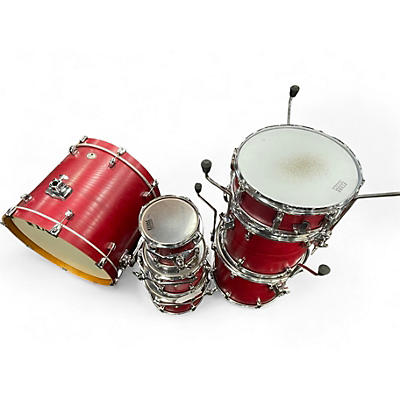 Used TAMA 8 Piece Silverstar Transparent Red Drum Kit