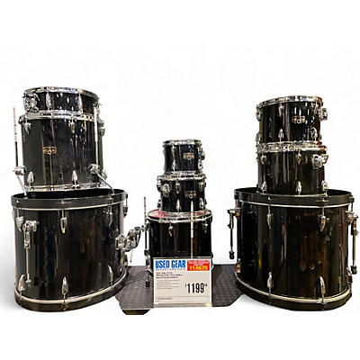 Used TAMA 9 Piece imperialstar 9 piece double bass kit BLACK Drum Kit