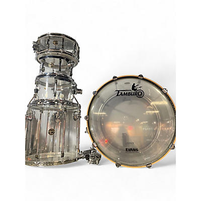 Used TAMBURO Volume Series 5pc Seamless Acrylic Clear Drum Kit