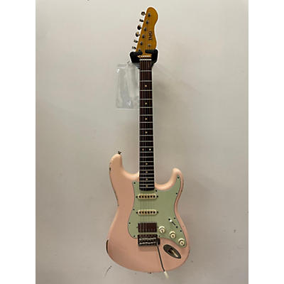 TMG Used TMG Dover Strat Medium Relic Shell Pink Solid Body Electric Guitar