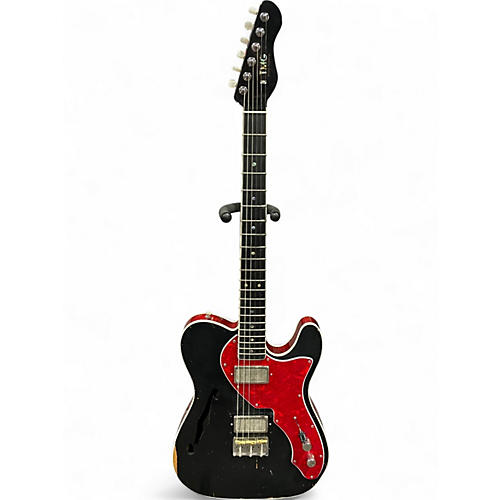 Used TMG Gatton Custom Black Hollow Body Electric Guitar Black