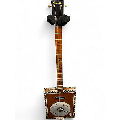 Used Taconic Royal Salute Resonator Cigar Box Guitar Natural Cigar Box Instruments