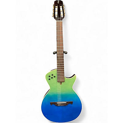 Used Tagima Modena Transparent Blue Fade Classical Acoustic Electric Guitar