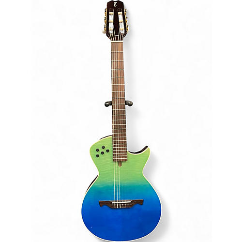 Used Tagima Modena Transparent Blue Fade Classical Acoustic Electric Guitar Transparent Blue Fade