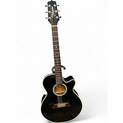 Used Takamine EF26181 Black Acoustic Electric Guitar