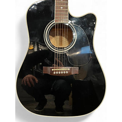 Used Takamine EF341C Black Acoustic Electric Guitar