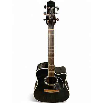 Used Takamine EF341SC Black Acoustic Electric Guitar