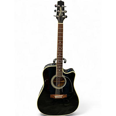 Used Takamine EF341SC Black Acoustic Electric Guitar