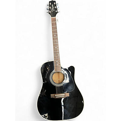 Used Takamine EF341SC Black Acoustic Electric Guitar
