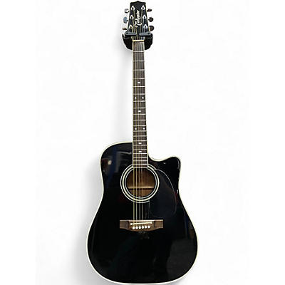 Used Takamine EF341SC Black Acoustic Electric Guitar