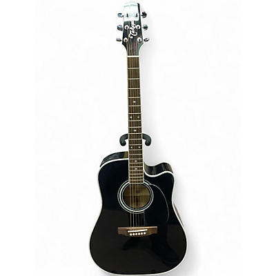 Used Takamine EF341SC Black Acoustic Electric Guitar