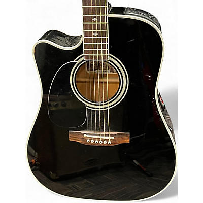 Used Takamine EF341SC Left Handed Black Acoustic Electric Guitar