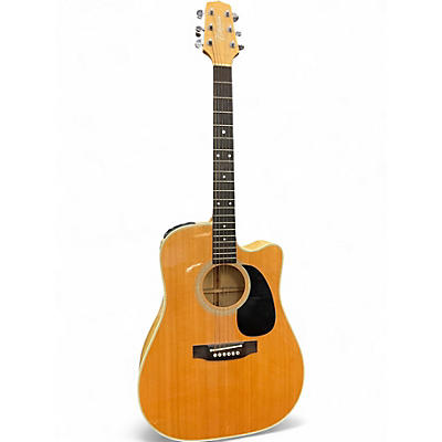 Used Takamine EF350MC Natural Acoustic Electric Guitar