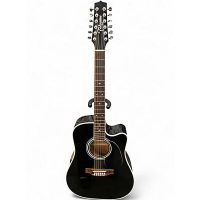 Used Takamine EF381SC Black 12 String Acoustic Guitar
