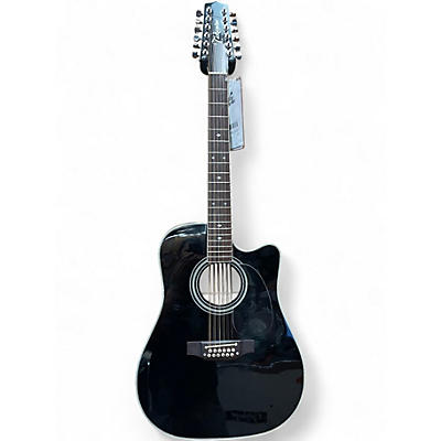 Used Takamine EF381c Black 12 String Acoustic Electric Guitar