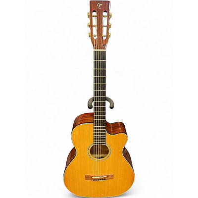 Used Takamine EF740FS-TT Natural Acoustic Electric Guitar