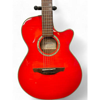 Takamine Used Takamine EG568C Trans Red Acoustic Electric Guitar